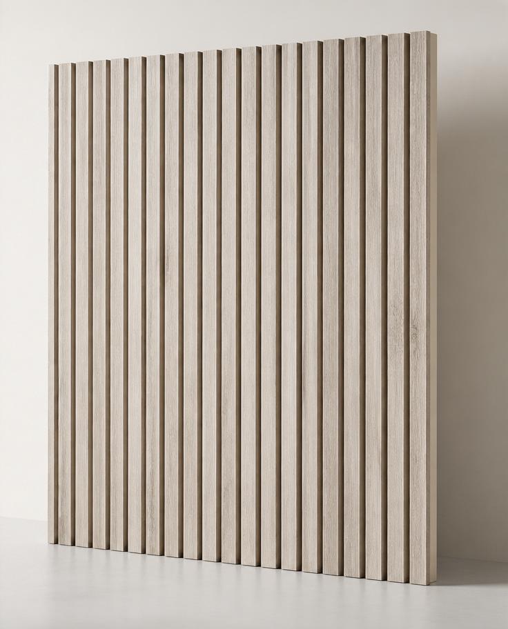 Driftwood Slat — light weathered wood acoustic slat panel