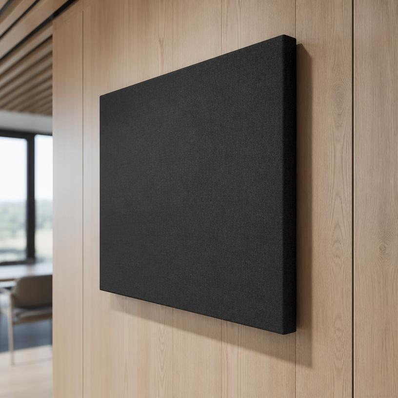 Silt Slab 40 — dark charcoal sound proofing slab on wood wall